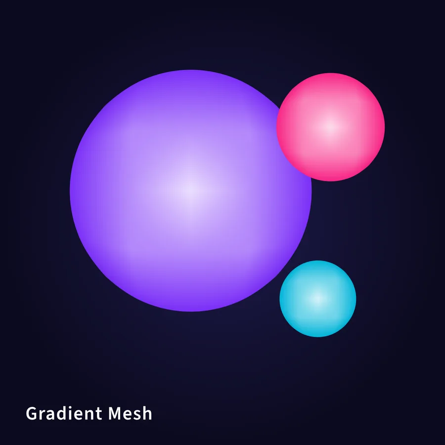 Softly shaded spheres made with gradient mesh